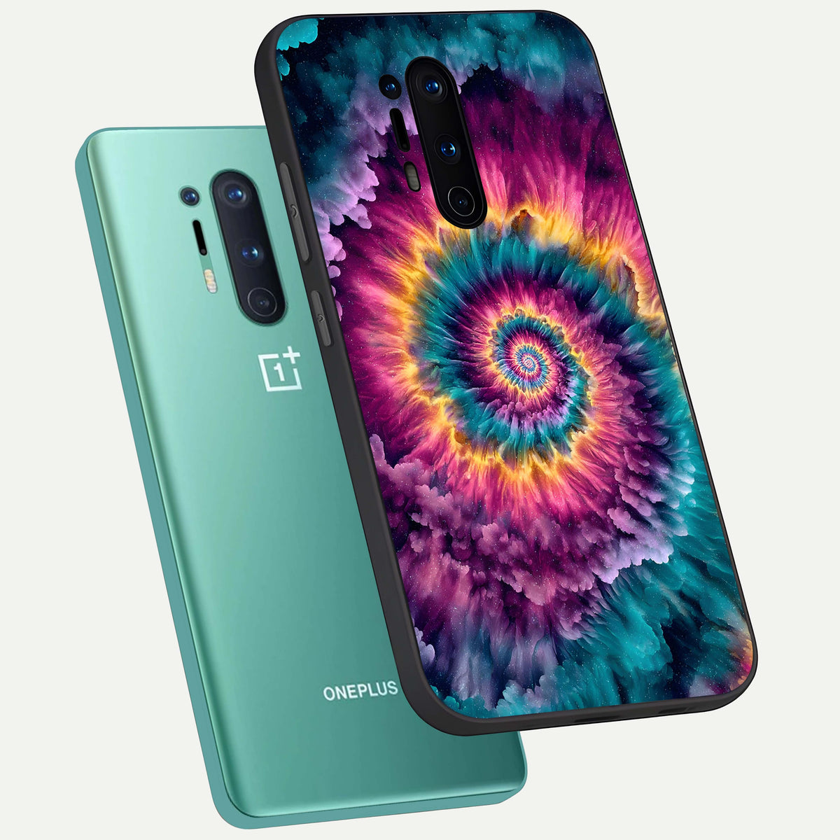  Galactic Spiral Burst phone case For OnePlus 8 Pro showing premium glass back cover with detailed artwork
