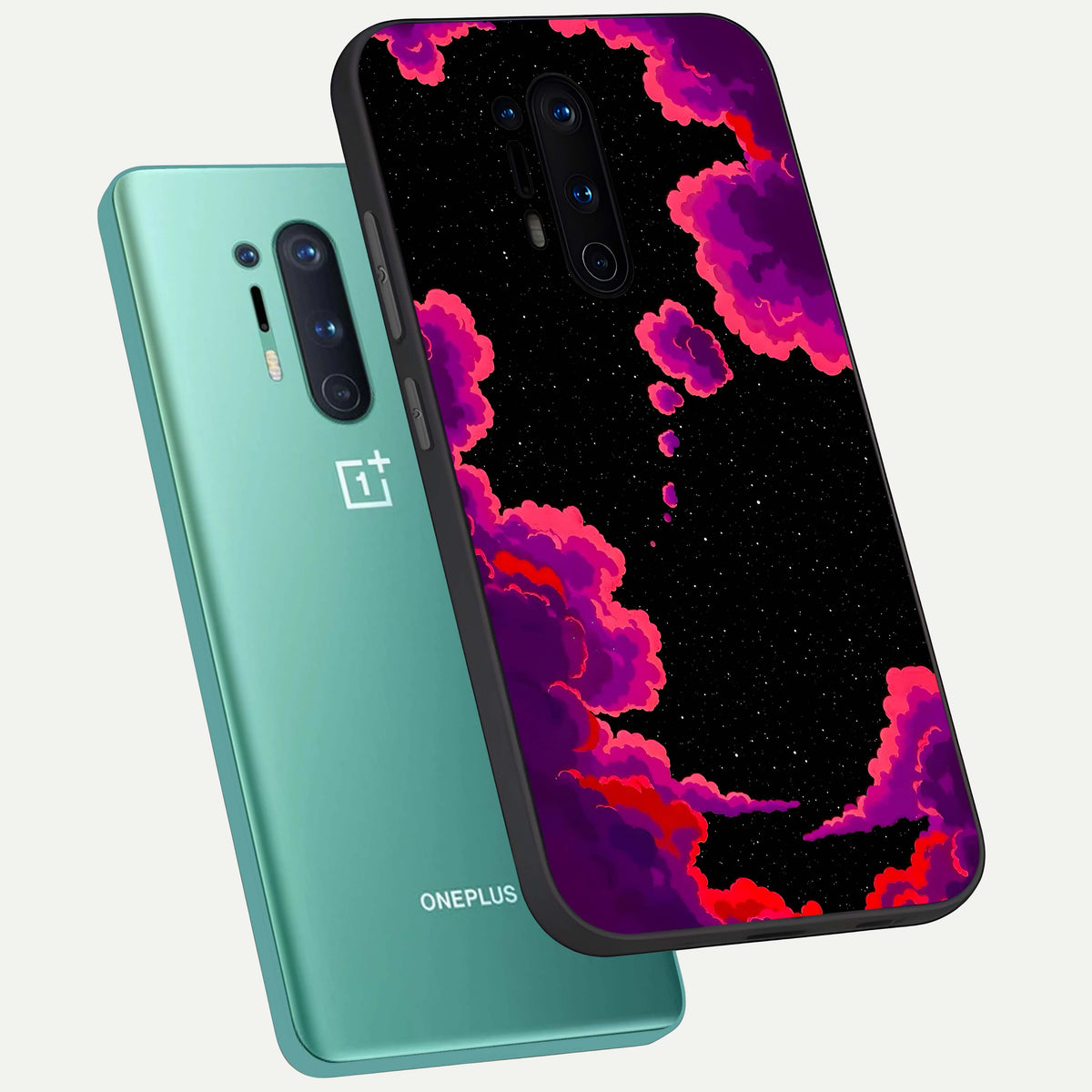  Galaxy Dream Frame phone case For OnePlus 8 Pro showing premium glass back cover with detailed artwork
