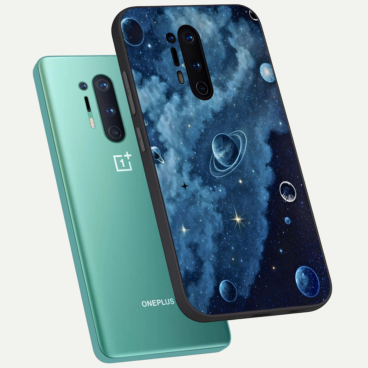  Galaxy Dream Space phone case For OnePlus 8 Pro showing premium glass back cover with detailed artwork