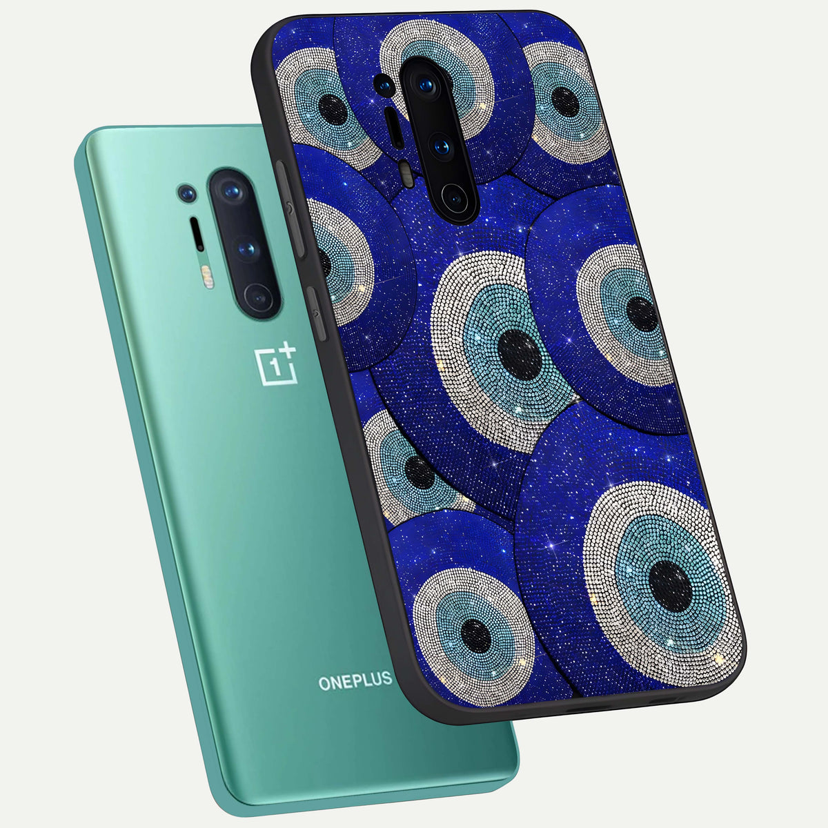  Galaxy Eye Flow phone case For OnePlus 8 Pro showing premium glass back cover with detailed artwork