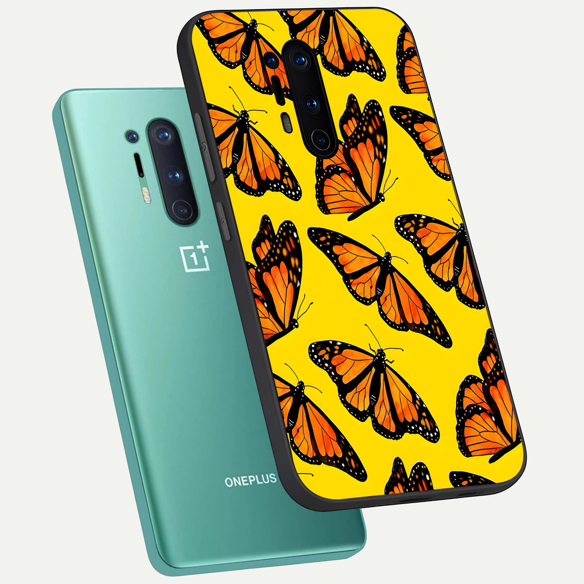  Golden Wing Flight phone case For OnePlus 8 Pro showing premium glass back cover with detailed artwork