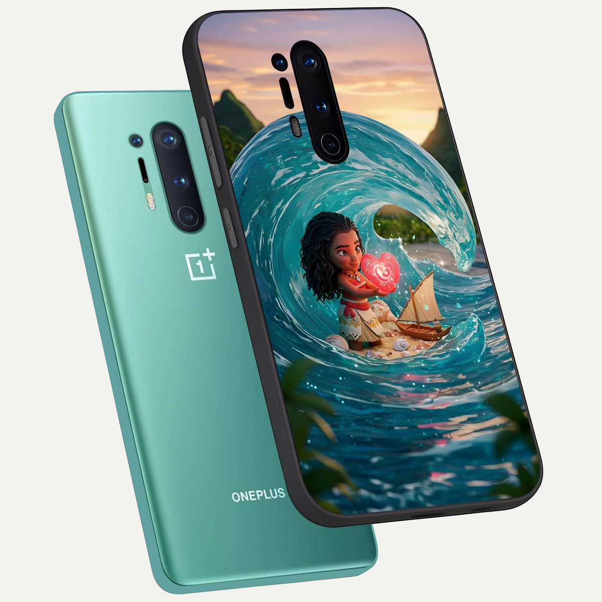  Heart of Ocean phone case For OnePlus 8 Pro showing premium glass back cover with detailed artwork