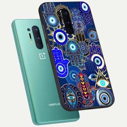  Mystic Palm Guard phone case For OnePlus 8 Pro showing premium glass back cover with detailed artwork