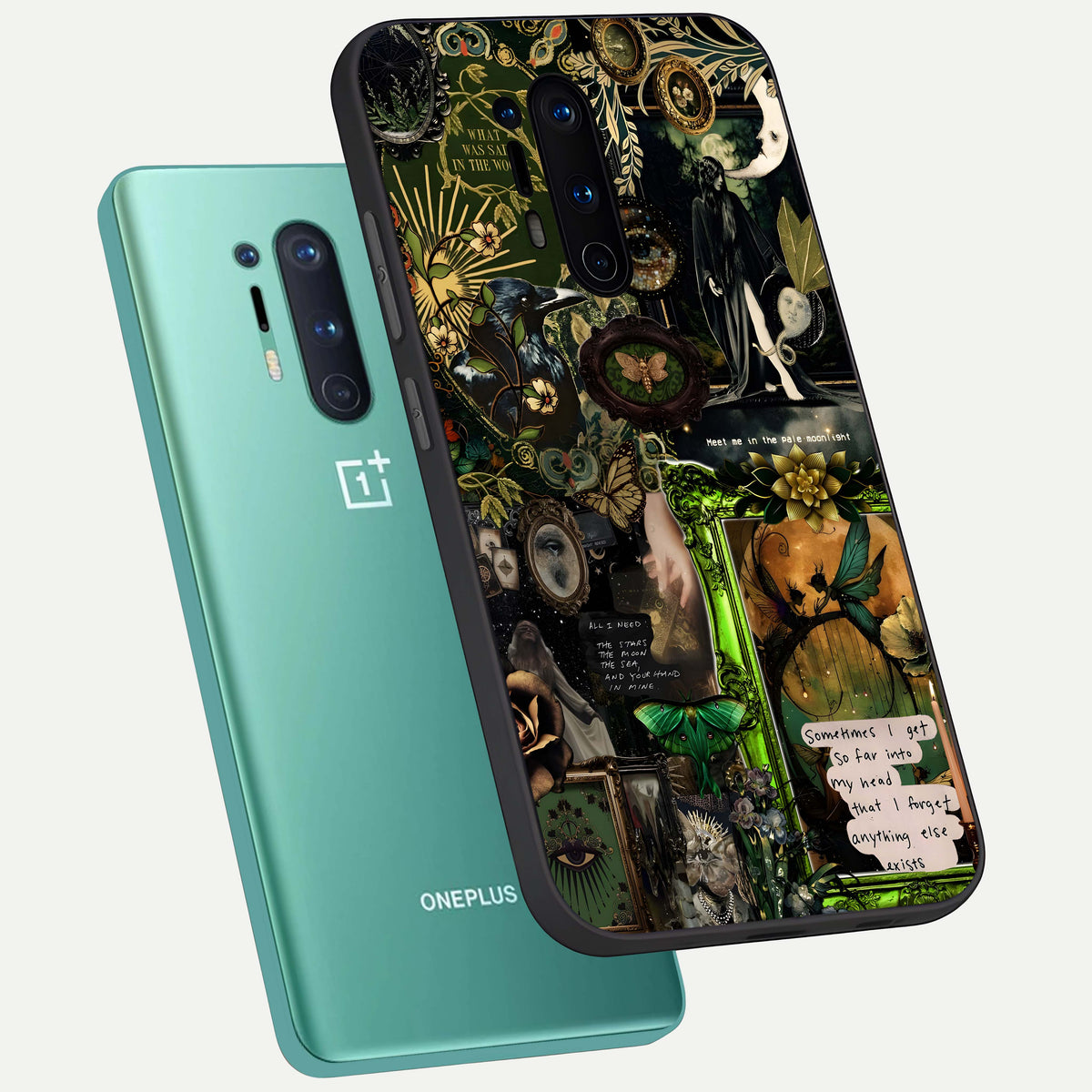  Mystic Woods Secret phone case For OnePlus 8 Pro showing premium glass back cover with detailed artwork