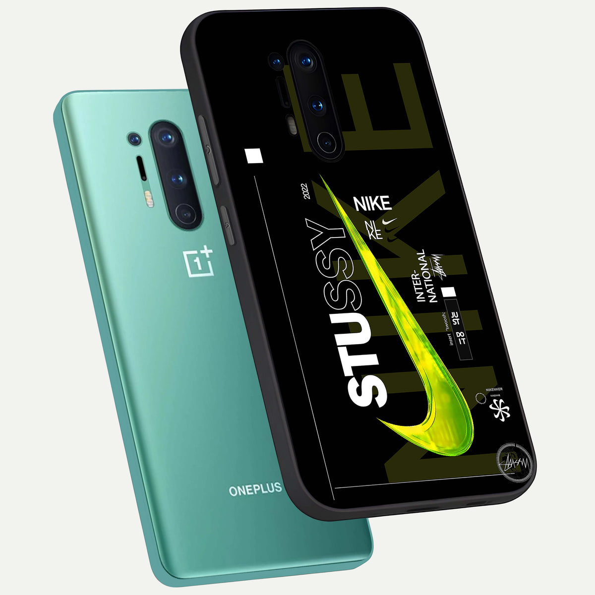  Neon Street Edition phone case For OnePlus 8 Pro showing premium glass back cover with detailed artwork