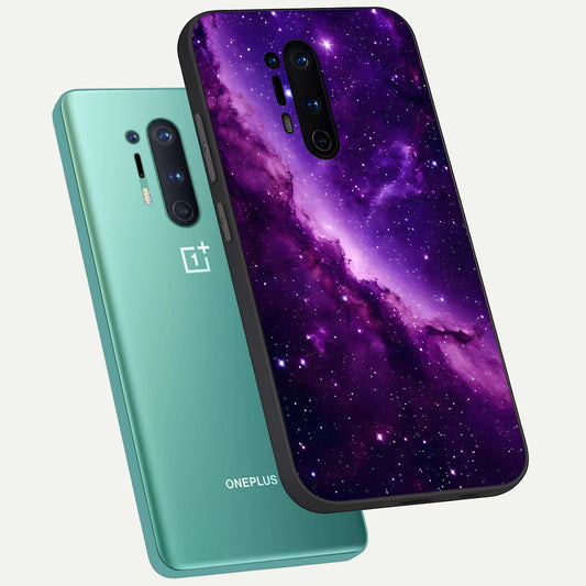  Purple Shade Sky phone case For OnePlus 8 Pro showing premium glass back cover with detailed artwork