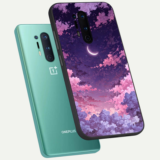  Sky Drift Clouds phone case For OnePlus 8 Pro showing premium glass back cover with detailed artwork