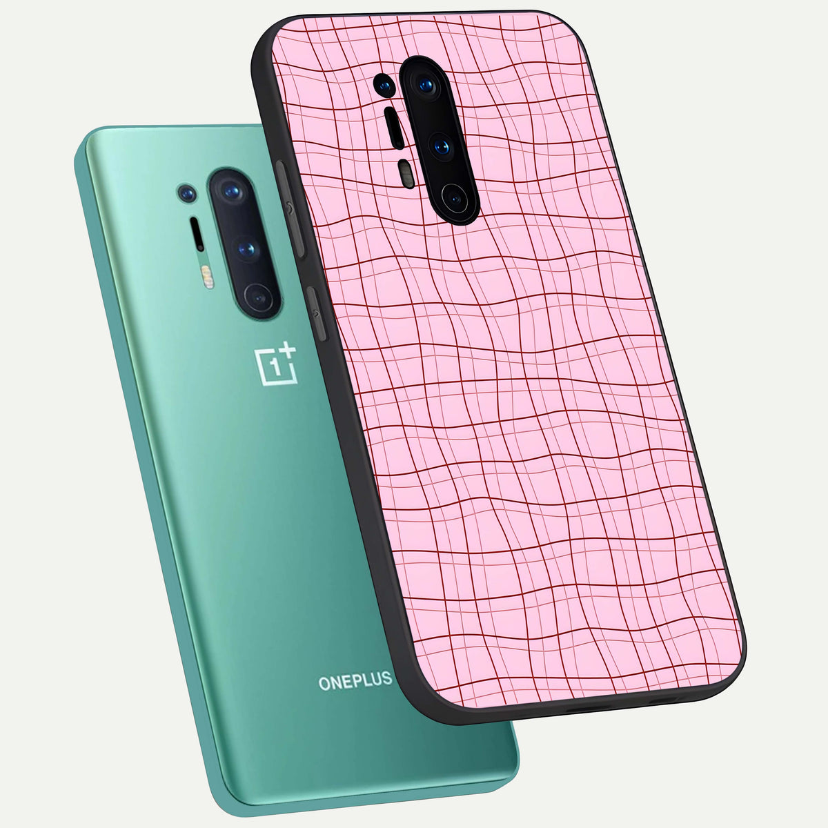  Soft Grid Bliss phone case For OnePlus 8 Pro showing premium glass back cover with detailed artwork
