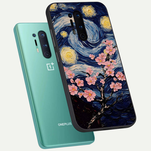  Van Gogh Scenery phone case For OnePlus 8 Pro showing premium glass back cover with detailed artwork