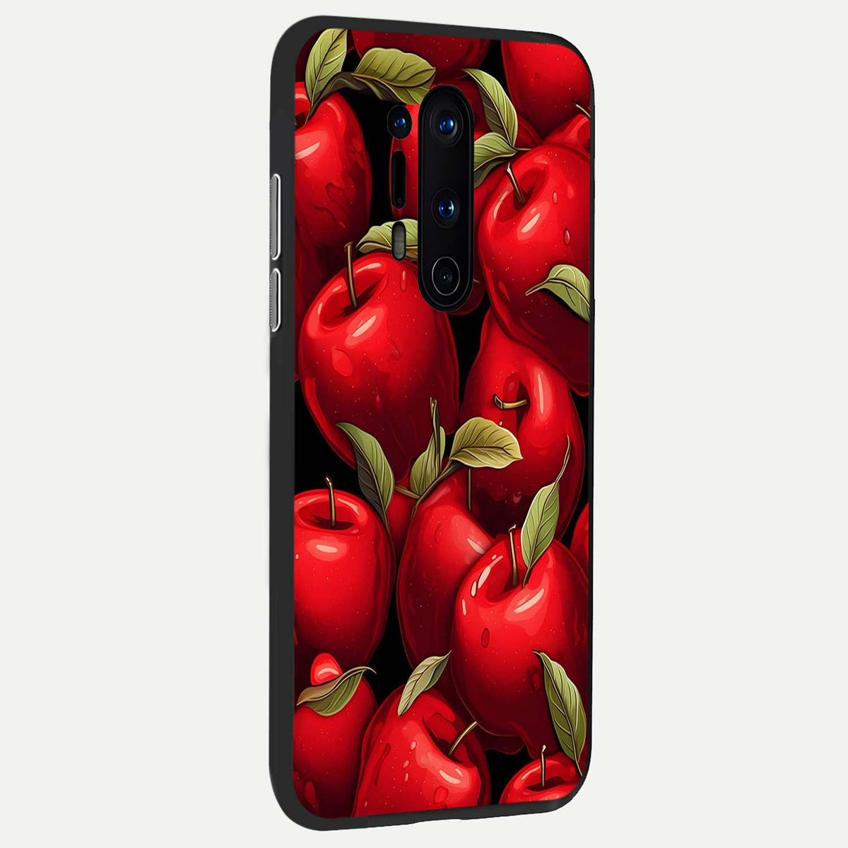  Apple Pattern back cover For OnePlus 8 Pro slim fit glass case with vibrant aesthetic design