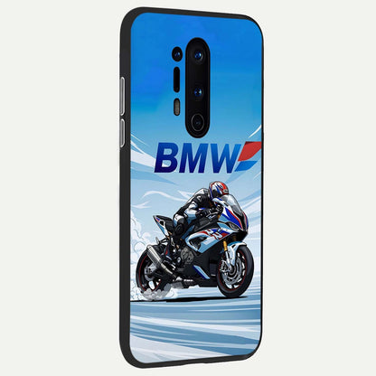  BMW Power Drift back cover For OnePlus 8 Pro slim fit glass case with vibrant aesthetic design