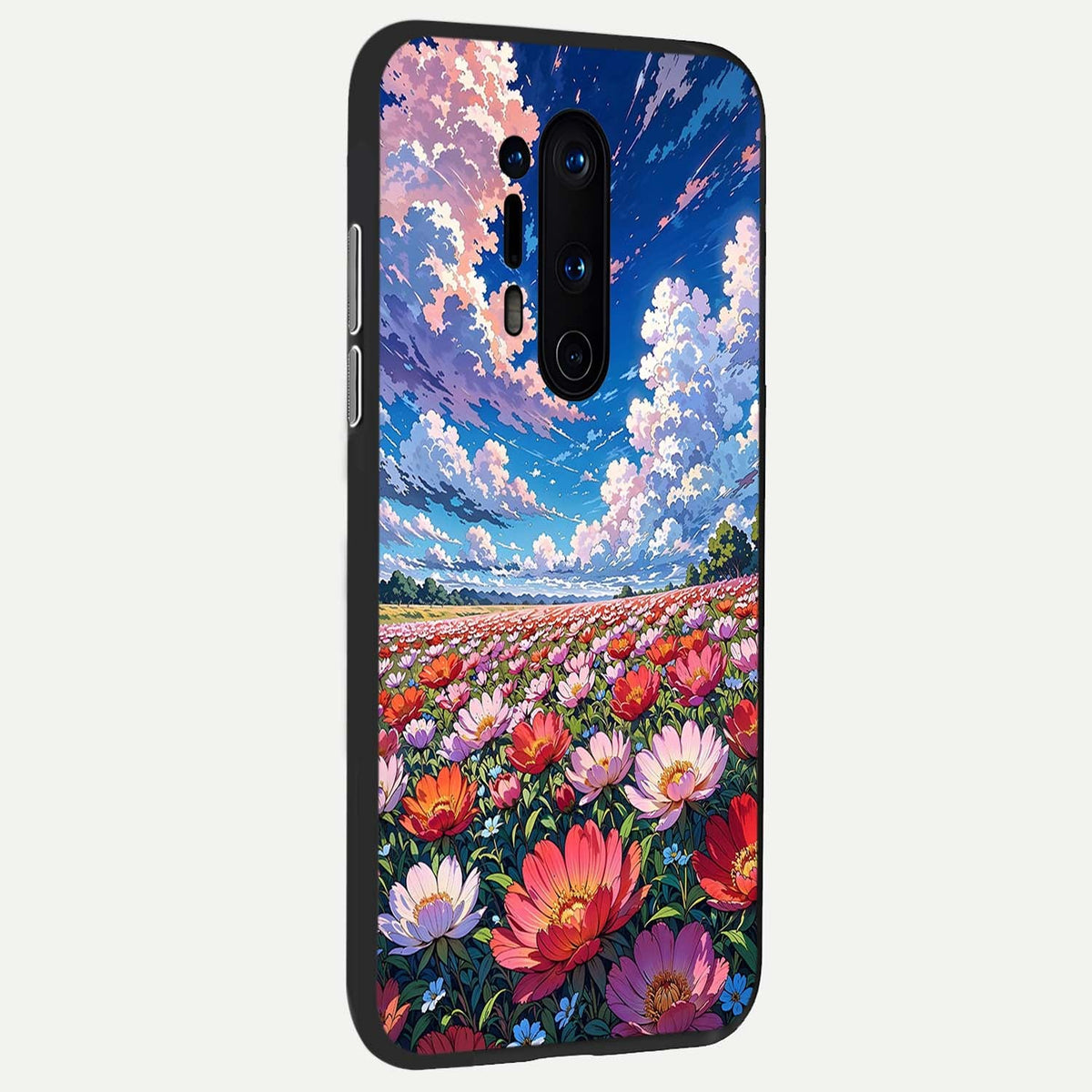  Blossom Sky Field back cover For OnePlus 8 Pro slim fit glass case with vibrant aesthetic design