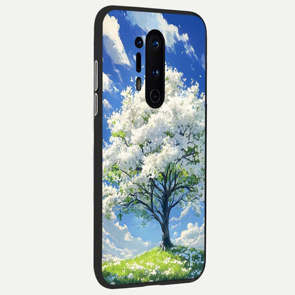  Blossom Sky Serenity back cover For OnePlus 8 Pro slim fit glass case with vibrant aesthetic design