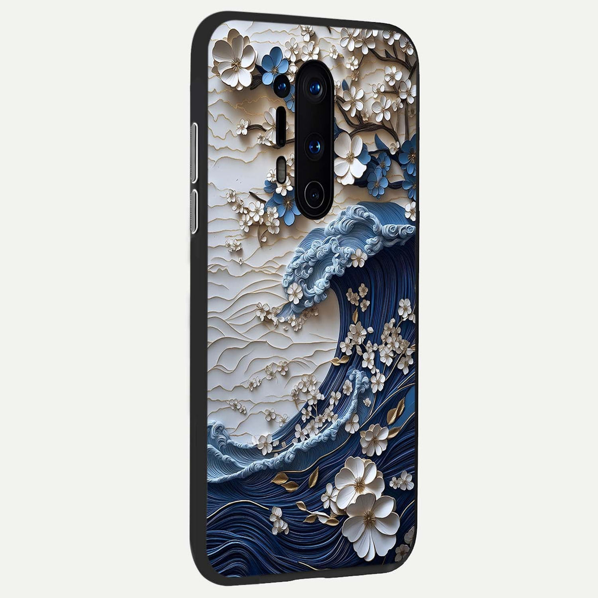  Blossom Wave Art back cover For OnePlus 8 Pro slim fit glass case with vibrant aesthetic design