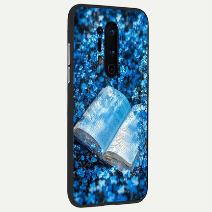  Blue Bloom Tales back cover For OnePlus 8 Pro slim fit glass case with vibrant aesthetic design