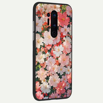  Blush Bloom Field back cover For OnePlus 8 Pro slim fit glass case with vibrant aesthetic design