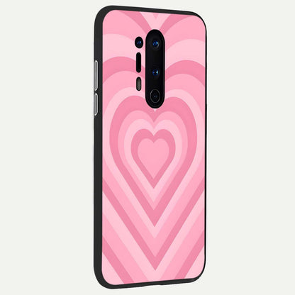  Blush Heart Waves back cover For OnePlus 8 Pro slim fit glass case with vibrant aesthetic design