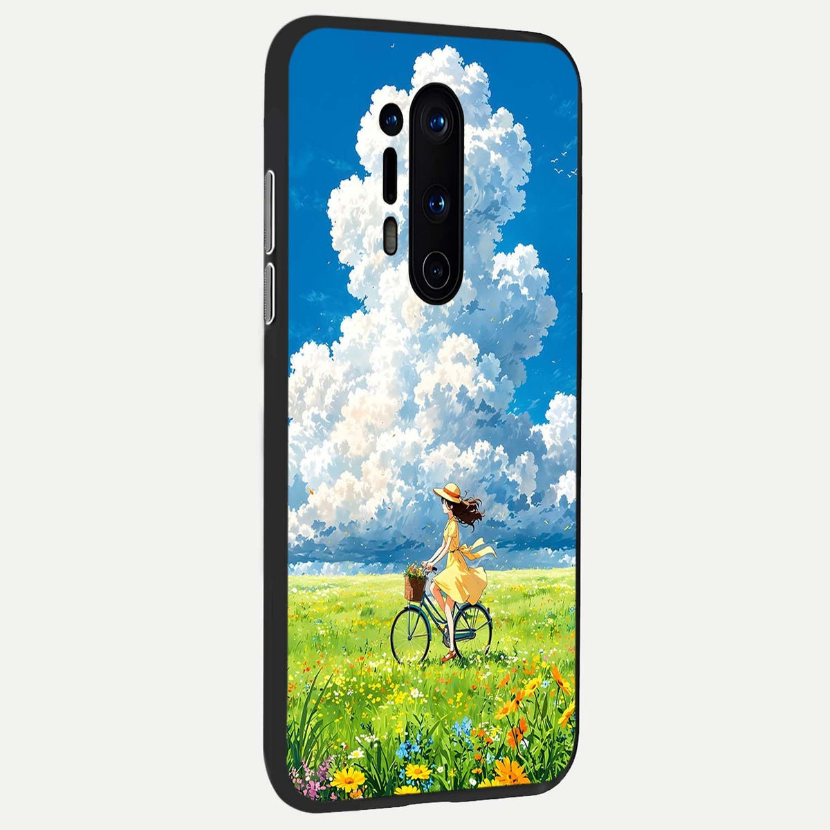  Breezy Meadow Ride back cover For OnePlus 8 Pro slim fit glass case with vibrant aesthetic design