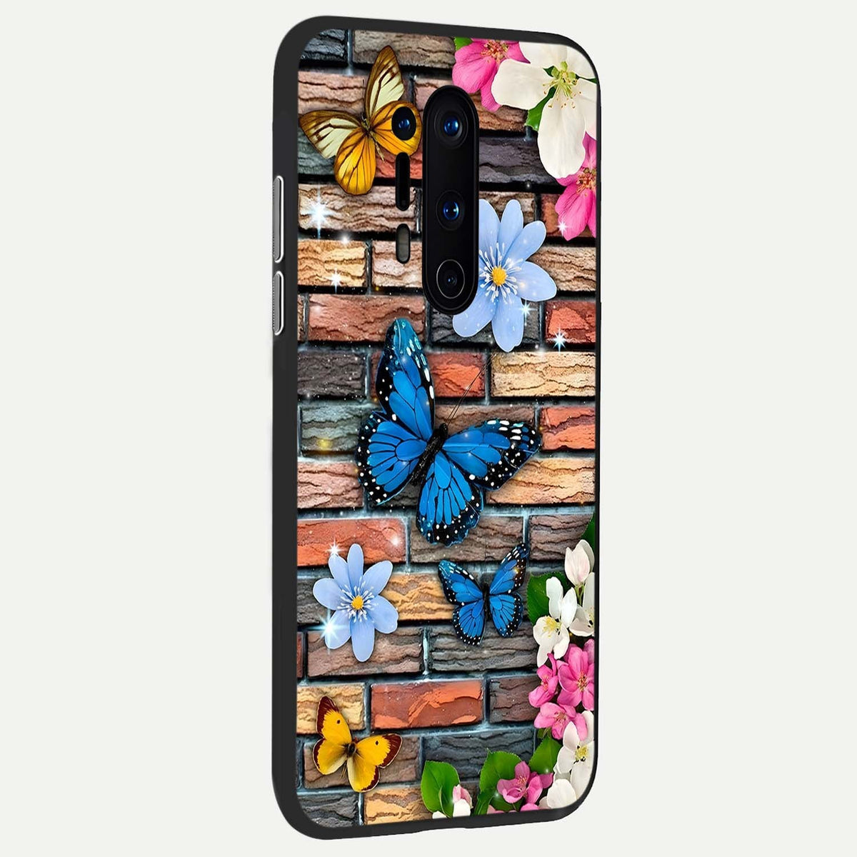  Brick Bloom Flight back cover For OnePlus 8 Pro slim fit glass case with vibrant aesthetic design