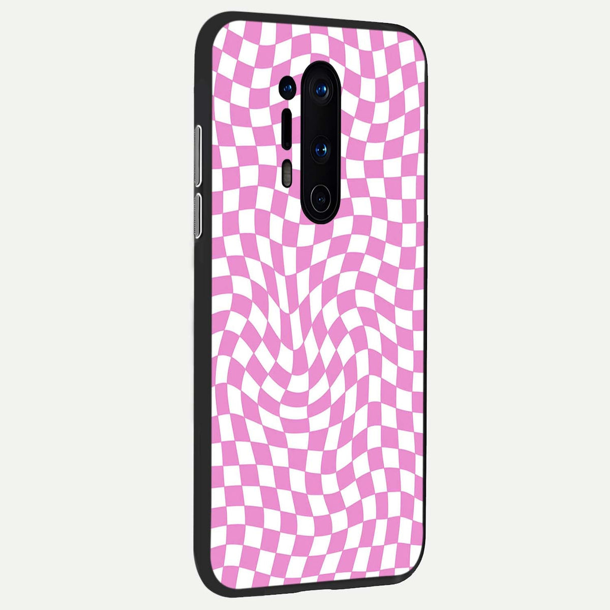  Bubblegum Check Wave back cover For OnePlus 8 Pro slim fit glass case with vibrant aesthetic design