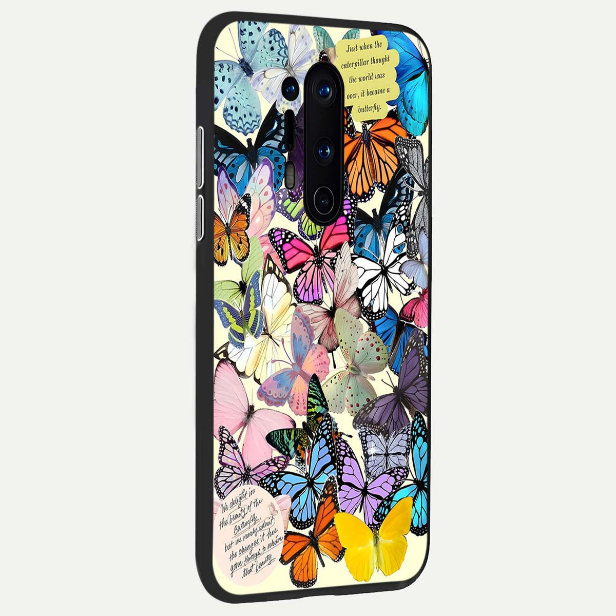  Butterflies Petal Dream back cover For OnePlus 8 Pro slim fit glass case with vibrant aesthetic design