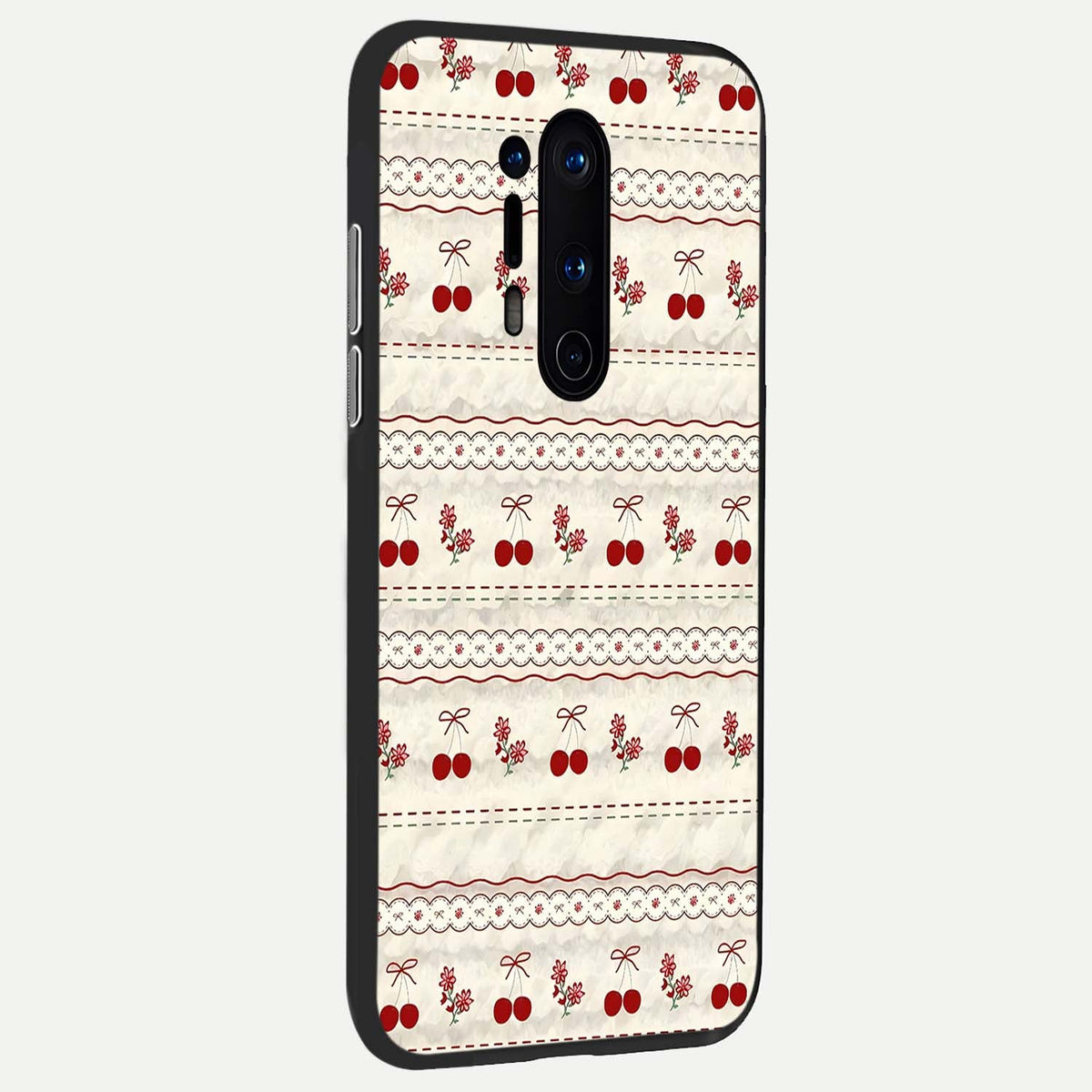  Cherry Bloom Charm back cover For OnePlus 8 Pro slim fit glass case with vibrant aesthetic design