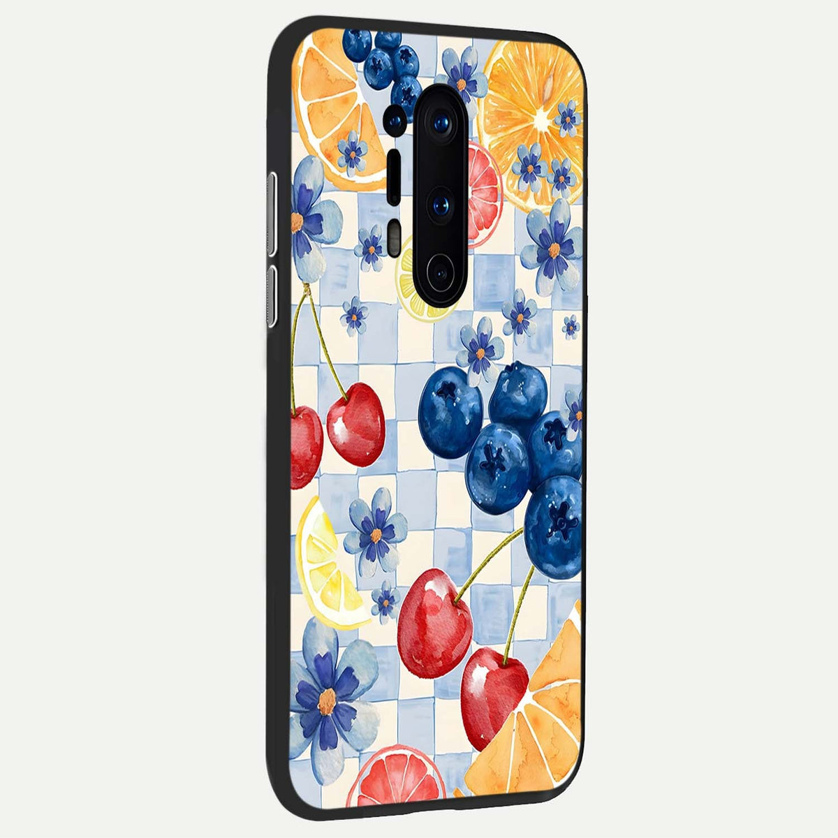  Citrus Bloom Joy back cover For OnePlus 8 Pro slim fit glass case with vibrant aesthetic design