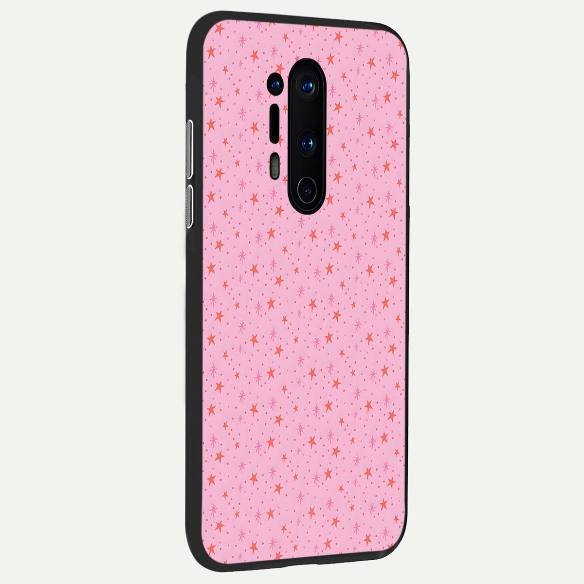  Cosmic Pink Sparkle back cover For OnePlus 8 Pro slim fit glass case with vibrant aesthetic design