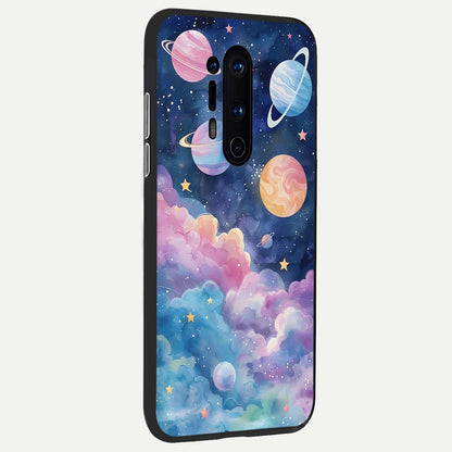  Cosmic Planet Dreams back cover For OnePlus 8 Pro slim fit glass case with vibrant aesthetic design
