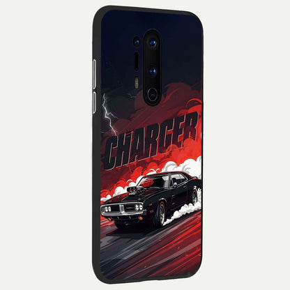  Dark Charger Fury back cover For OnePlus 8 Pro slim fit glass case with vibrant aesthetic design