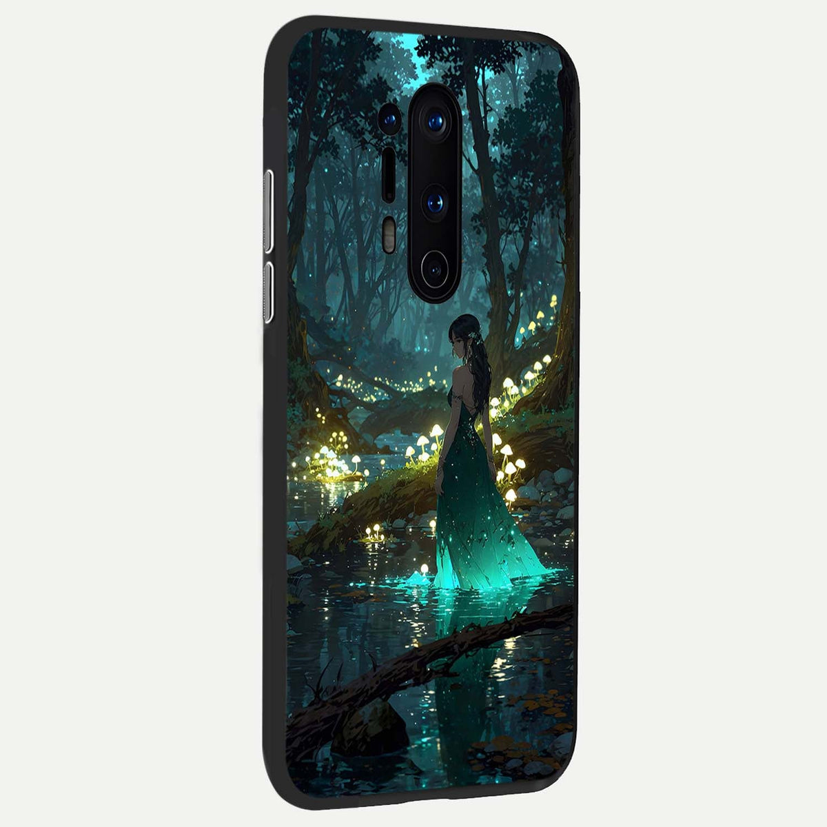  Enchanted Forest Glow back cover For OnePlus 8 Pro slim fit glass case with vibrant aesthetic design