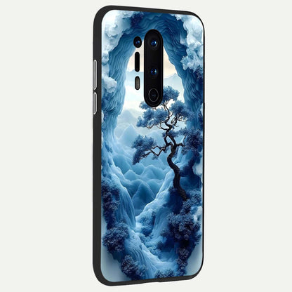  Frozen Serenity Gate back cover For OnePlus 8 Pro slim fit glass case with vibrant aesthetic design