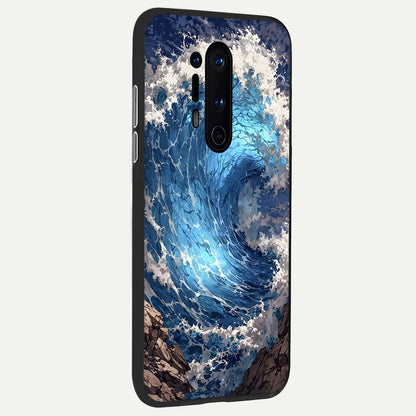  Giant Ocean Wave back cover For OnePlus 8 Pro slim fit glass case with vibrant aesthetic design