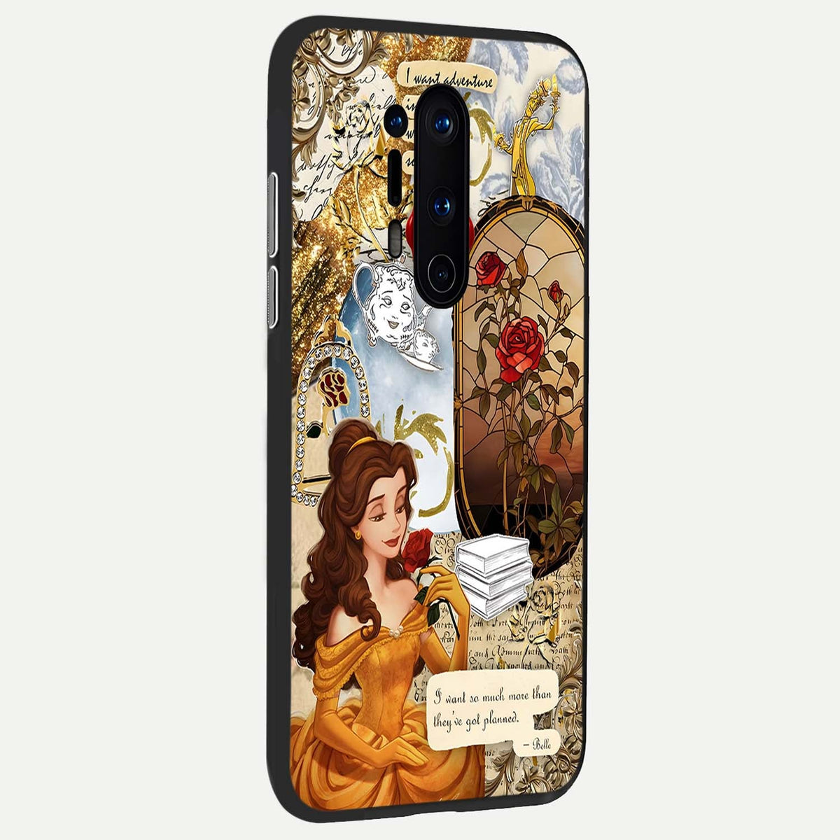  Golden Dream Belle back cover For OnePlus 8 Pro slim fit glass case with vibrant aesthetic design