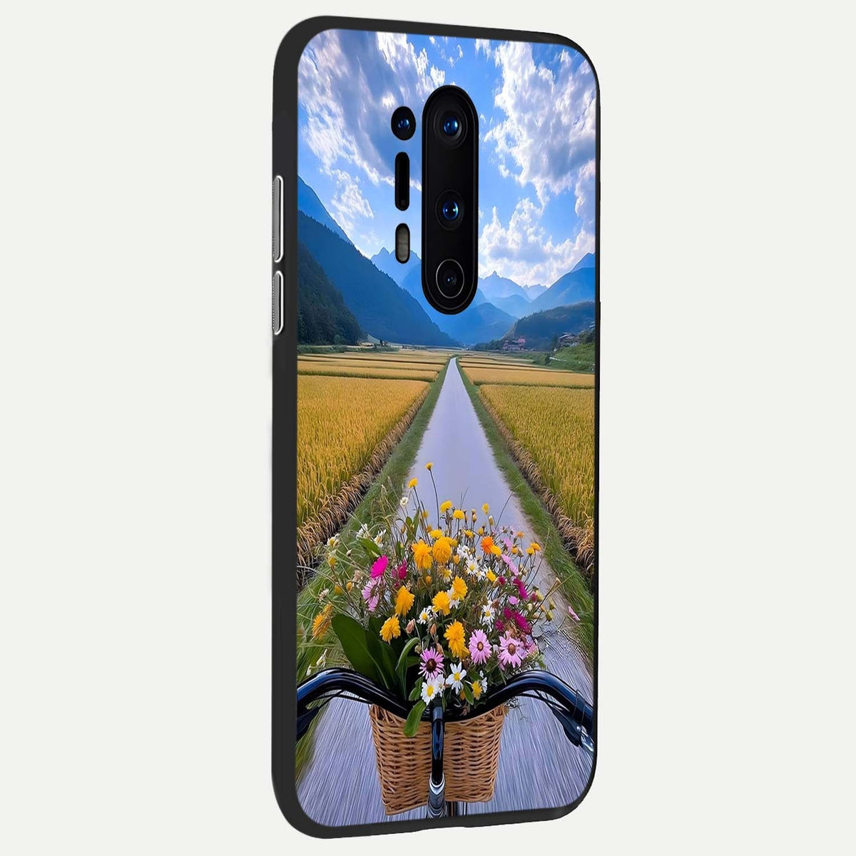  Golden Field Journey back cover For OnePlus 8 Pro slim fit glass case with vibrant aesthetic design