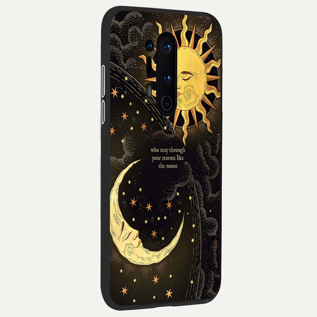  Golden Lunar Love back cover For OnePlus 8 Pro slim fit glass case with vibrant aesthetic design