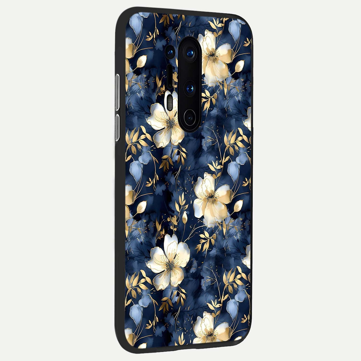  Golden Midnight Bloom back cover For OnePlus 8 Pro slim fit glass case with vibrant aesthetic design