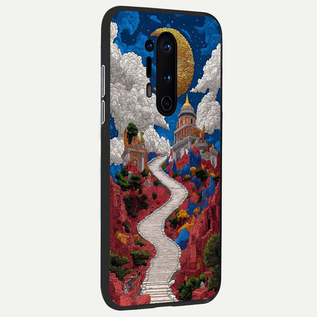  Heavenly Moon Path back cover For OnePlus 8 Pro slim fit glass case with vibrant aesthetic design