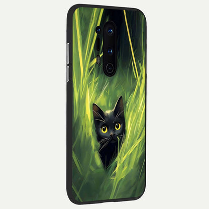  Hidden Cat Whisper back cover For OnePlus 8 Pro slim fit glass case with vibrant aesthetic design