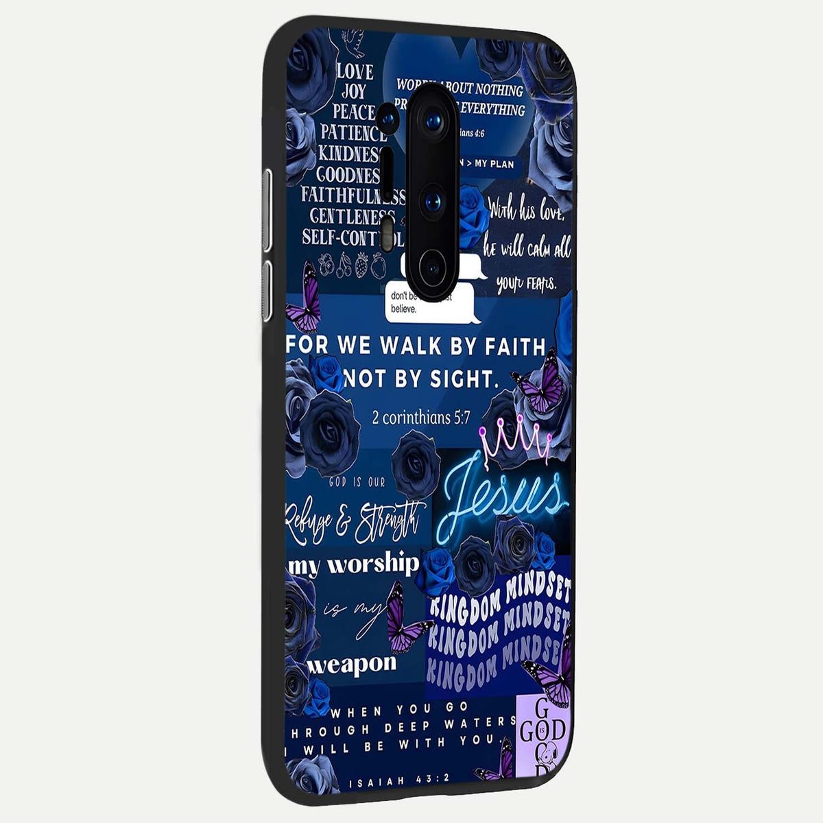  Kingdom Faith Glow back cover For OnePlus 8 Pro slim fit glass case with vibrant aesthetic design