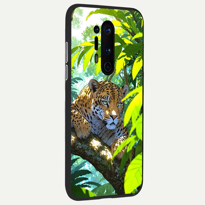  Leopard in Jungle back cover For OnePlus 8 Pro slim fit glass case with vibrant aesthetic design