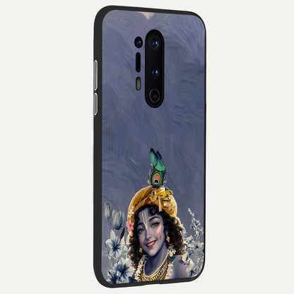  Lord Krishna back cover For OnePlus 8 Pro slim fit glass case with vibrant aesthetic design