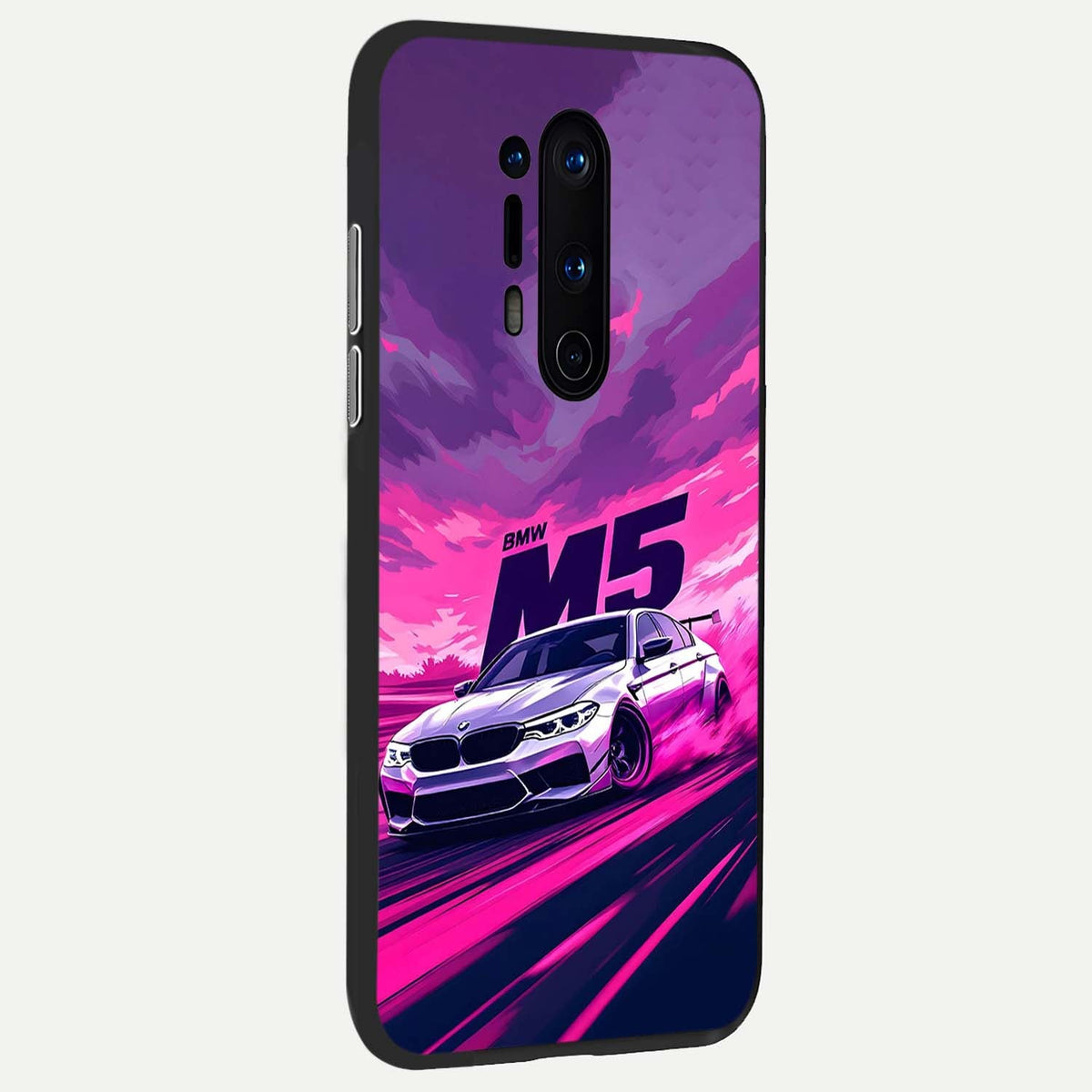  MS Neon Car back cover For OnePlus 8 Pro slim fit glass case with vibrant aesthetic design