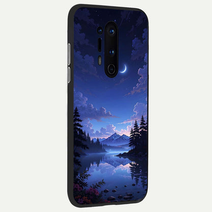  Midnight Lake Peace back cover For OnePlus 8 Pro slim fit glass case with vibrant aesthetic design
