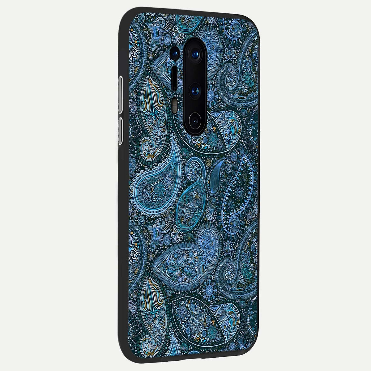  Midnight Paisley Glow back cover For OnePlus 8 Pro slim fit glass case with vibrant aesthetic design