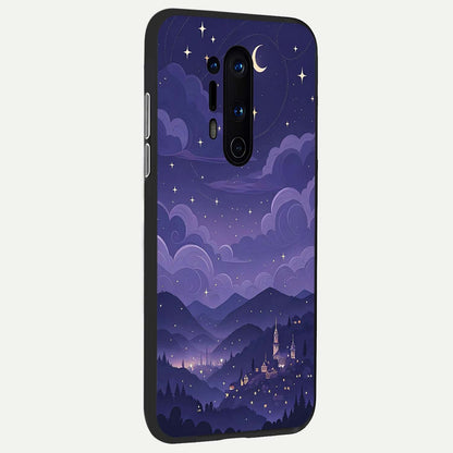  Minimal Night View back cover For OnePlus 8 Pro slim fit glass case with vibrant aesthetic design