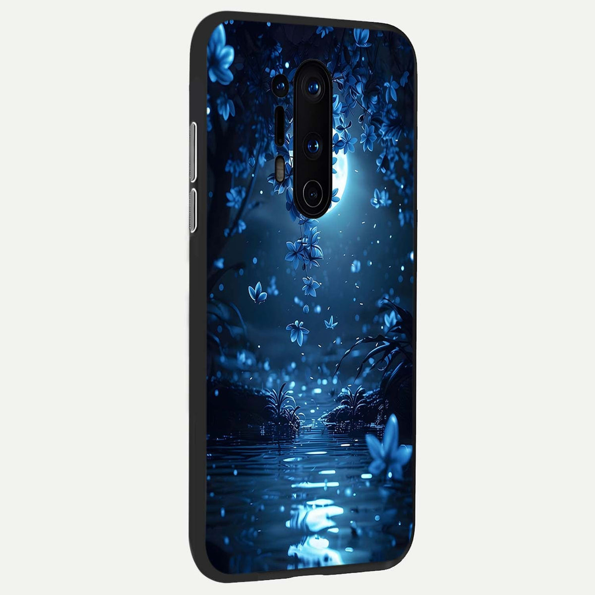  Moonlight Petal Dream back cover For OnePlus 8 Pro slim fit glass case with vibrant aesthetic design