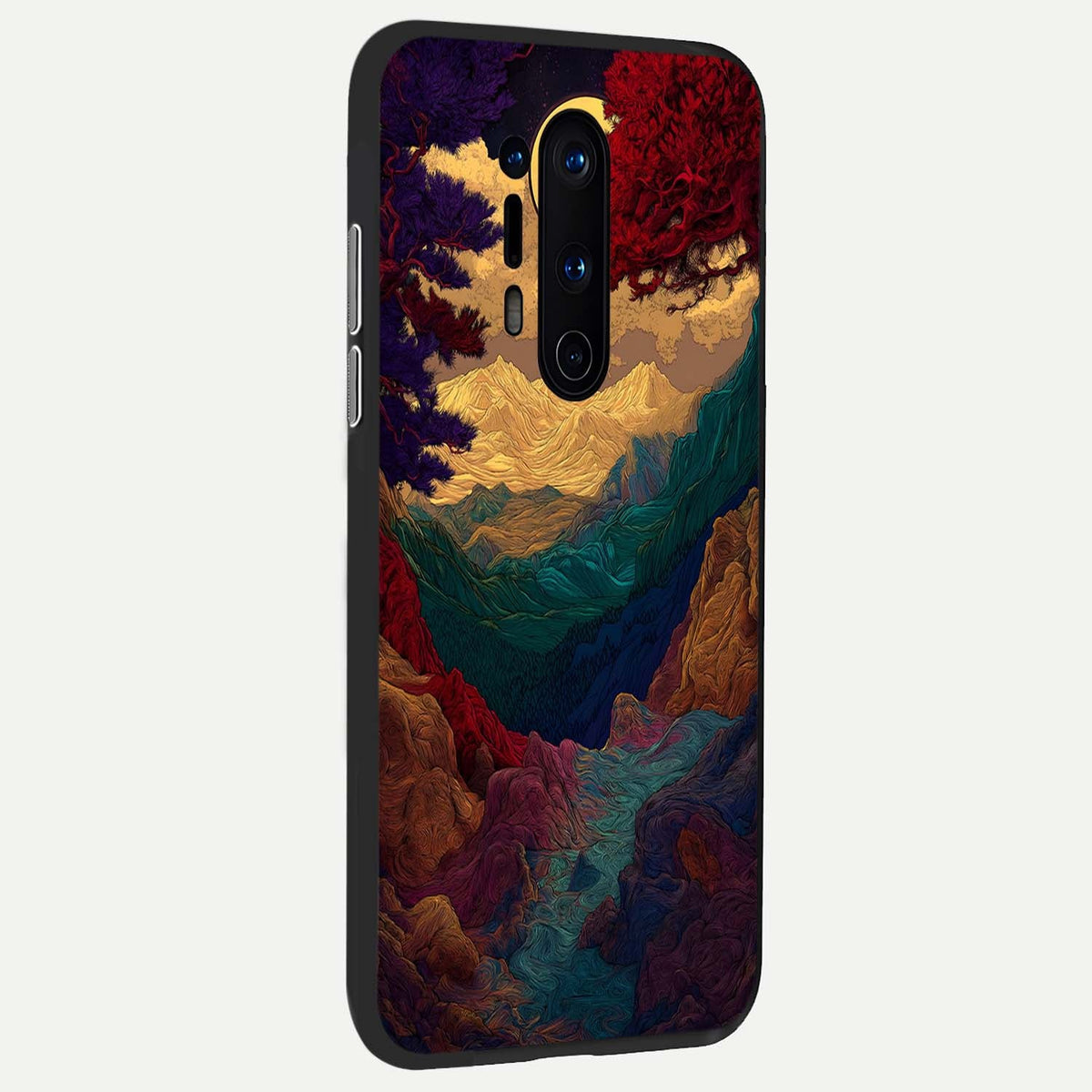  Mystic Valley Light back cover For OnePlus 8 Pro slim fit glass case with vibrant aesthetic design