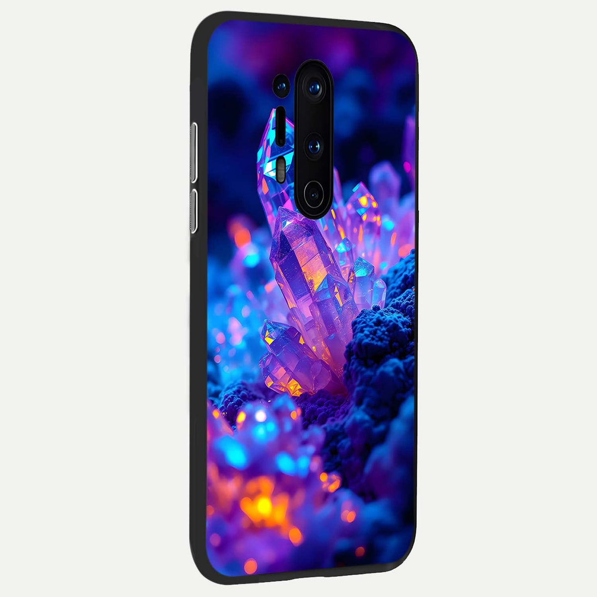  Neon Aura Shards back cover For OnePlus 8 Pro slim fit glass case with vibrant aesthetic design