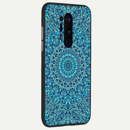  Ocean Bloom Mandala back cover For OnePlus 8 Pro slim fit glass case with vibrant aesthetic design